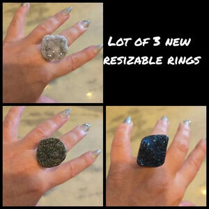 Women stone resizable rings LOT SALE